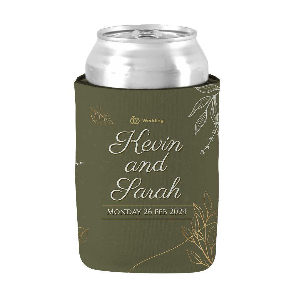 Wedding Stubby Olive color (Bride & Groom Name)