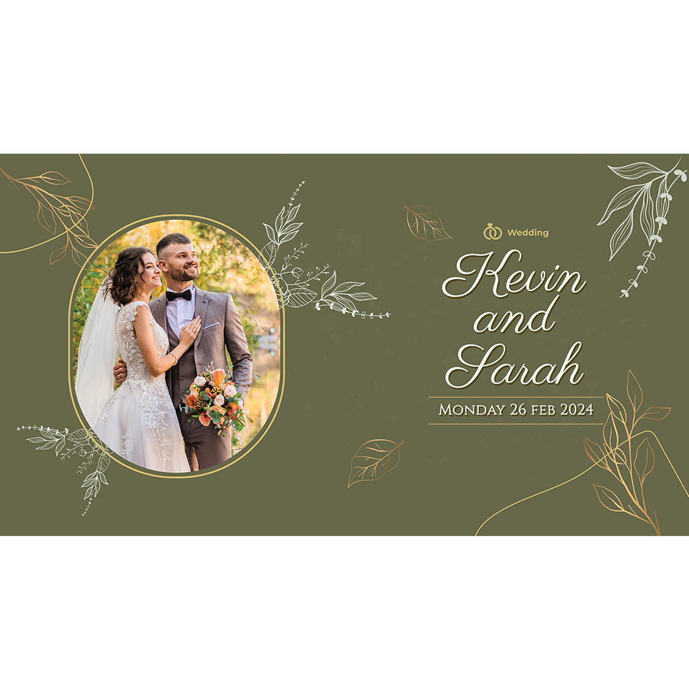 Wedding Stubby Olive color (Bride & Groom Name)