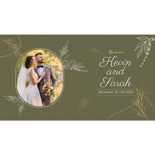 Wedding Stubby Olive color (Bride & Groom Name)